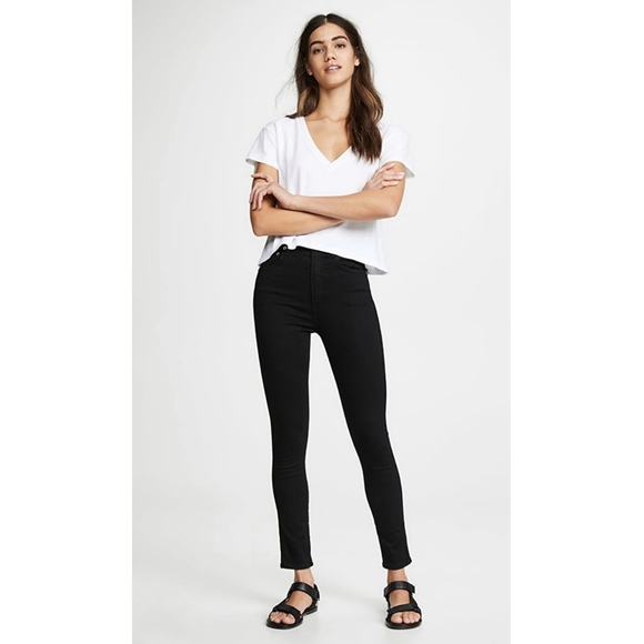 AgoldeRoxanne Super High Rise Skinny Jeans in Black Jet Size 24